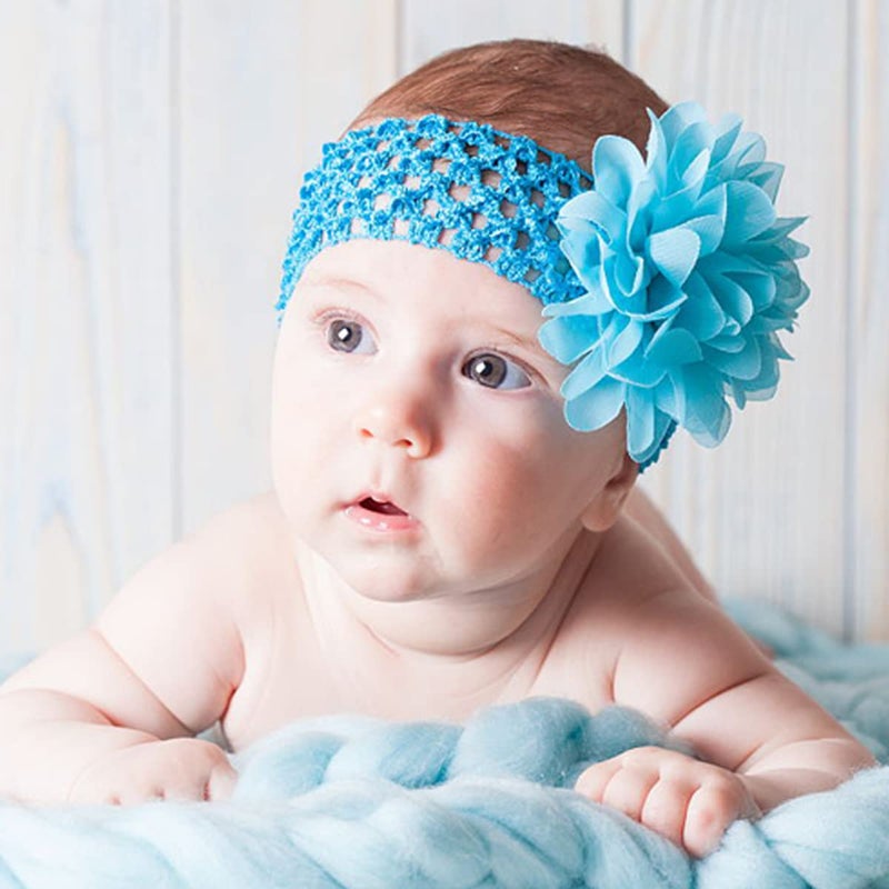 WillingTee 30pcs Baby Girls Headbands Chiffon Flower Soft Stretchy Hair Band Hair Accessories for Baby Girls Newborns Infants Toddlers and Kids - Image 4